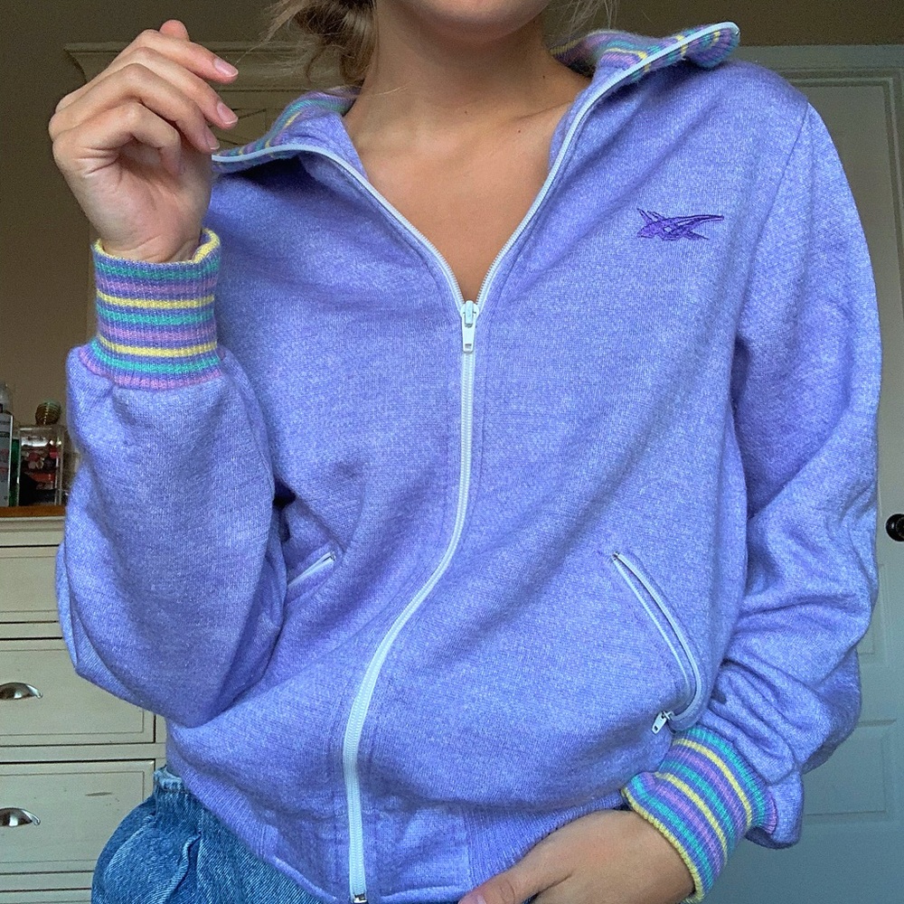 Asics Purple Zip-Up Hoodie